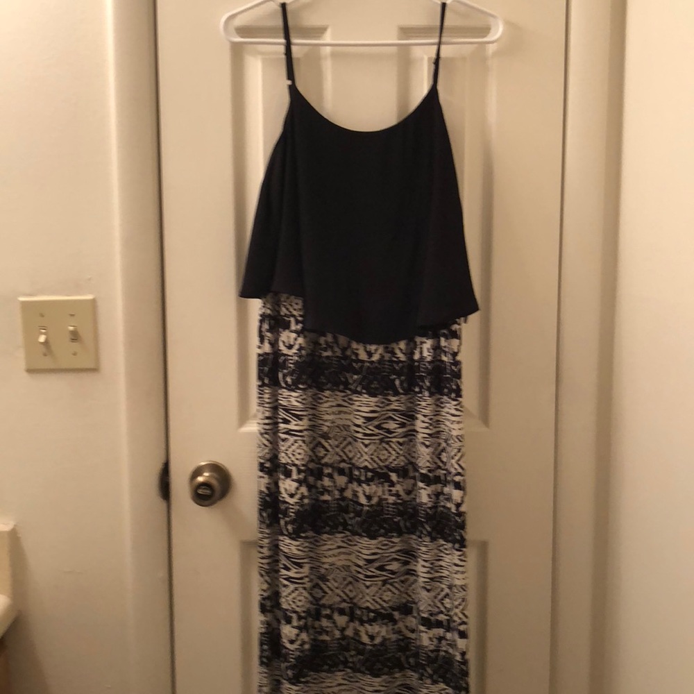 Black & White Pattern Maxi Dress